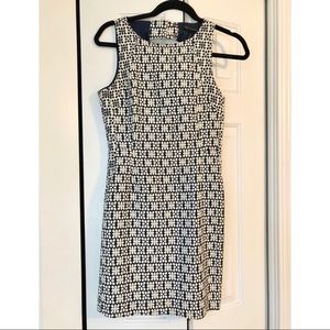 Banana Republic Navy/White Floral Cutout Dress